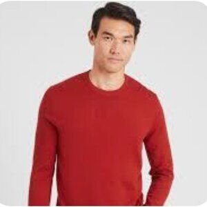 Banana Republic Men's Premium Luxe Sweater, Cashmere Silk Blend, Red, Large